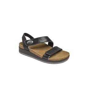 Aetrex Camila Leather Quarter Strap Sandal with Orthotic Arch Support